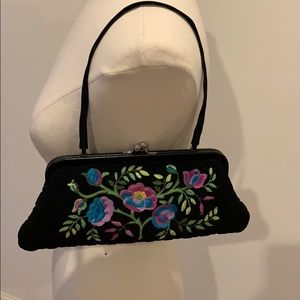 Vera Bradley clutch purse with flower embroidery